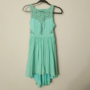 Sexy asymmetrical seafoam cocktail dress